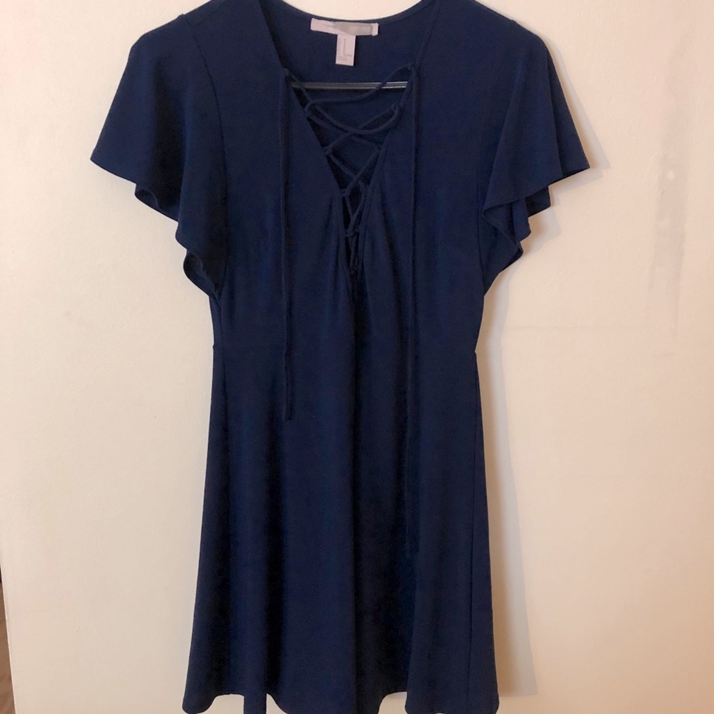Forever 21 navy fit and flare dress. Size M.
